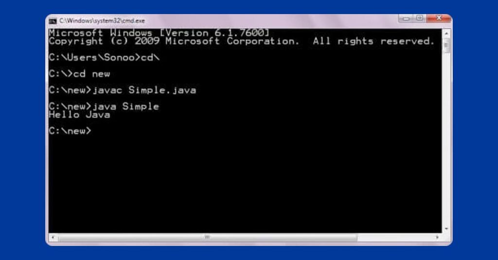 Thực thi chương trình Hello Java bằng command prompt